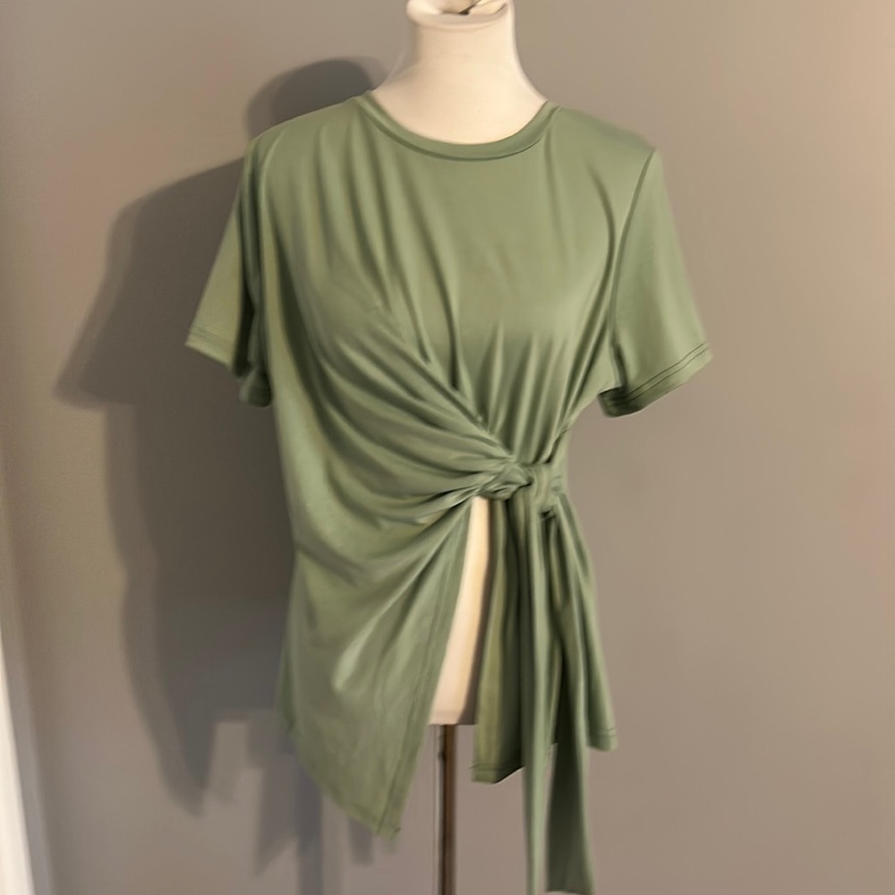 Shein Plus Knot Detail Split Hem Tee